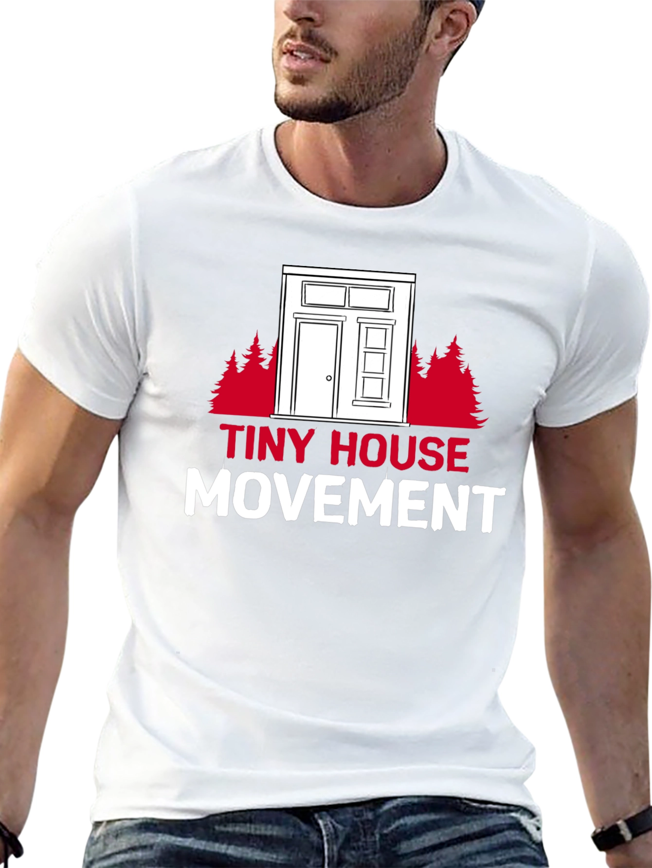 Tiny House Movement Graphic Tee - Black Cotton T-Shirt