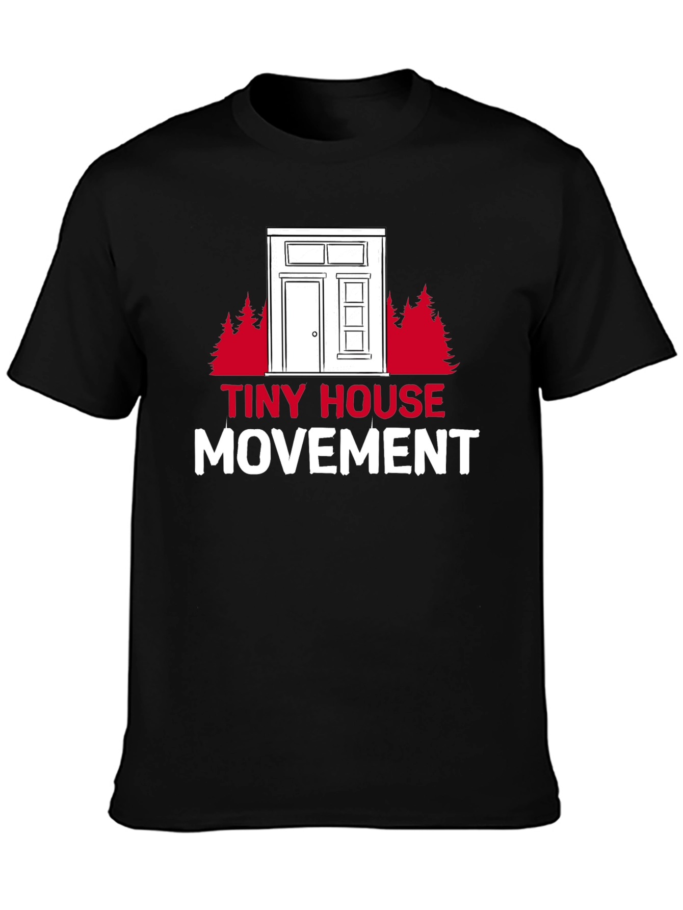 Tiny House Movement Graphic Tee - Black Cotton T-Shirt
