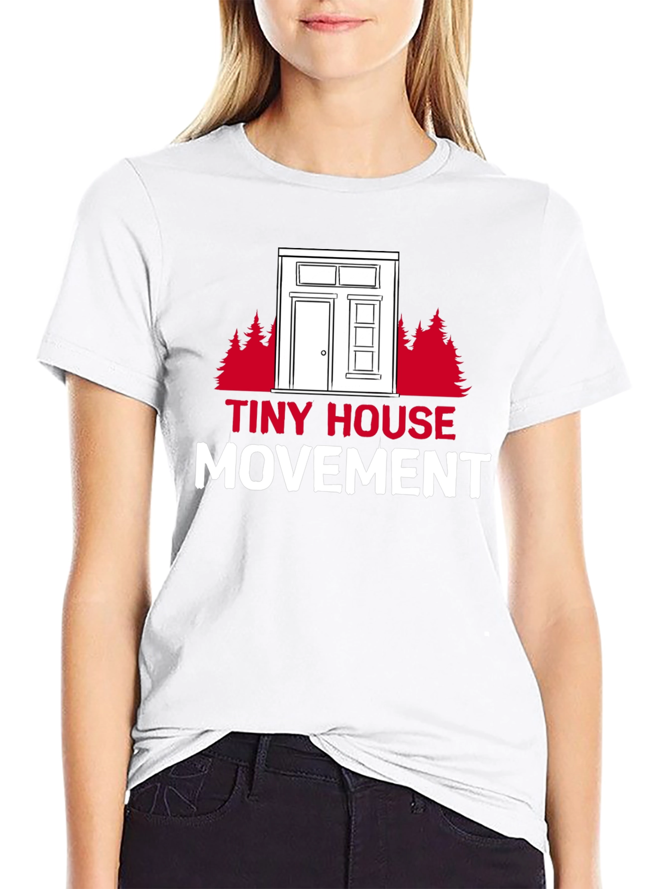 Tiny House Movement Graphic Tee - Black Cotton T-Shirt