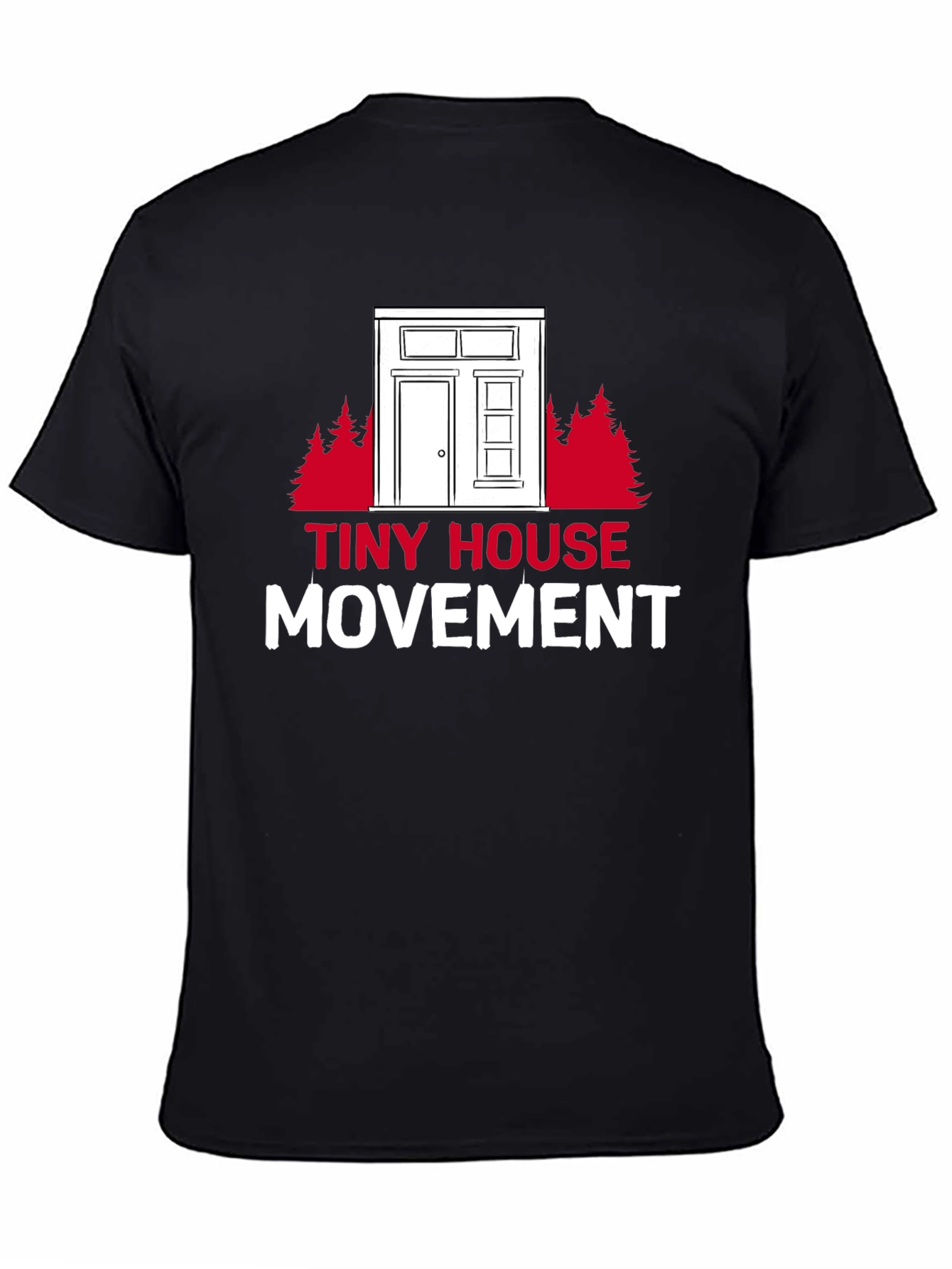 Tiny House Movement Graphic Tee - Black Cotton T-Shirt