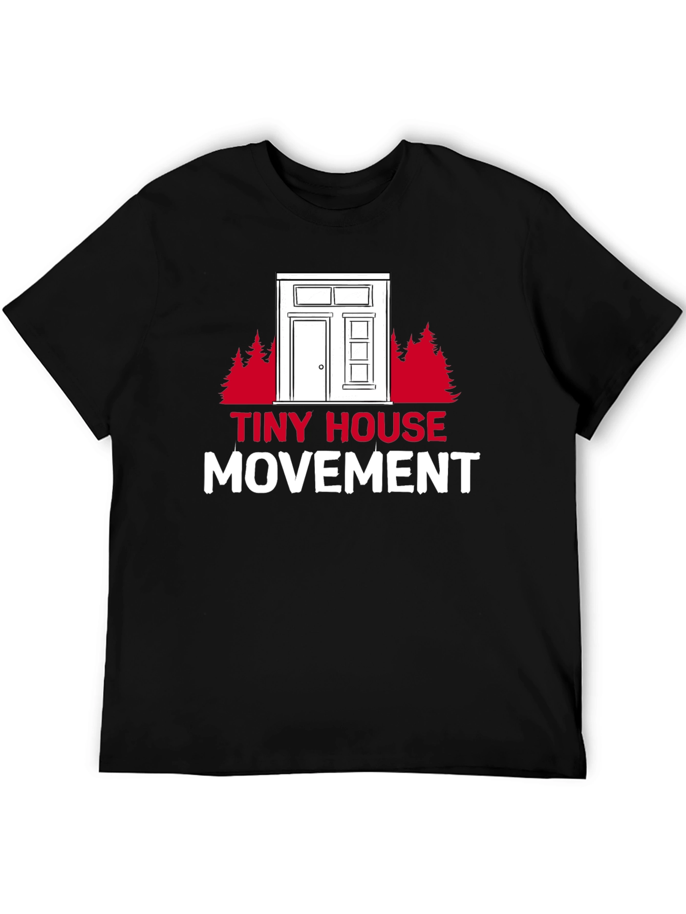 Tiny House Movement Graphic Tee - Black Cotton T-Shirt