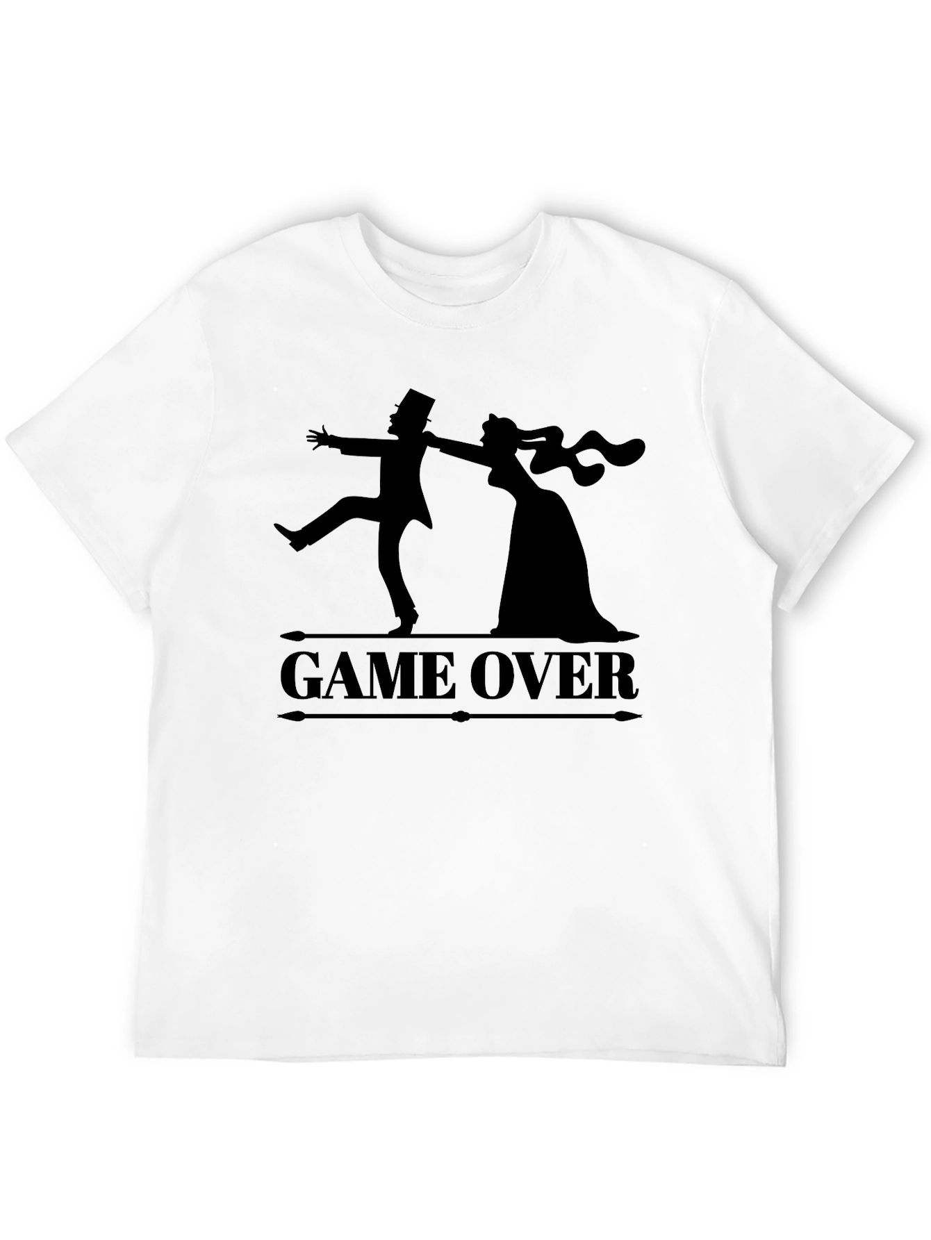 Game Over Bride & Groom Black T-Shirt