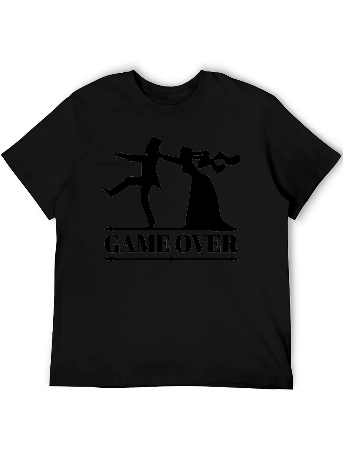Game Over Bride & Groom Black T-Shirt