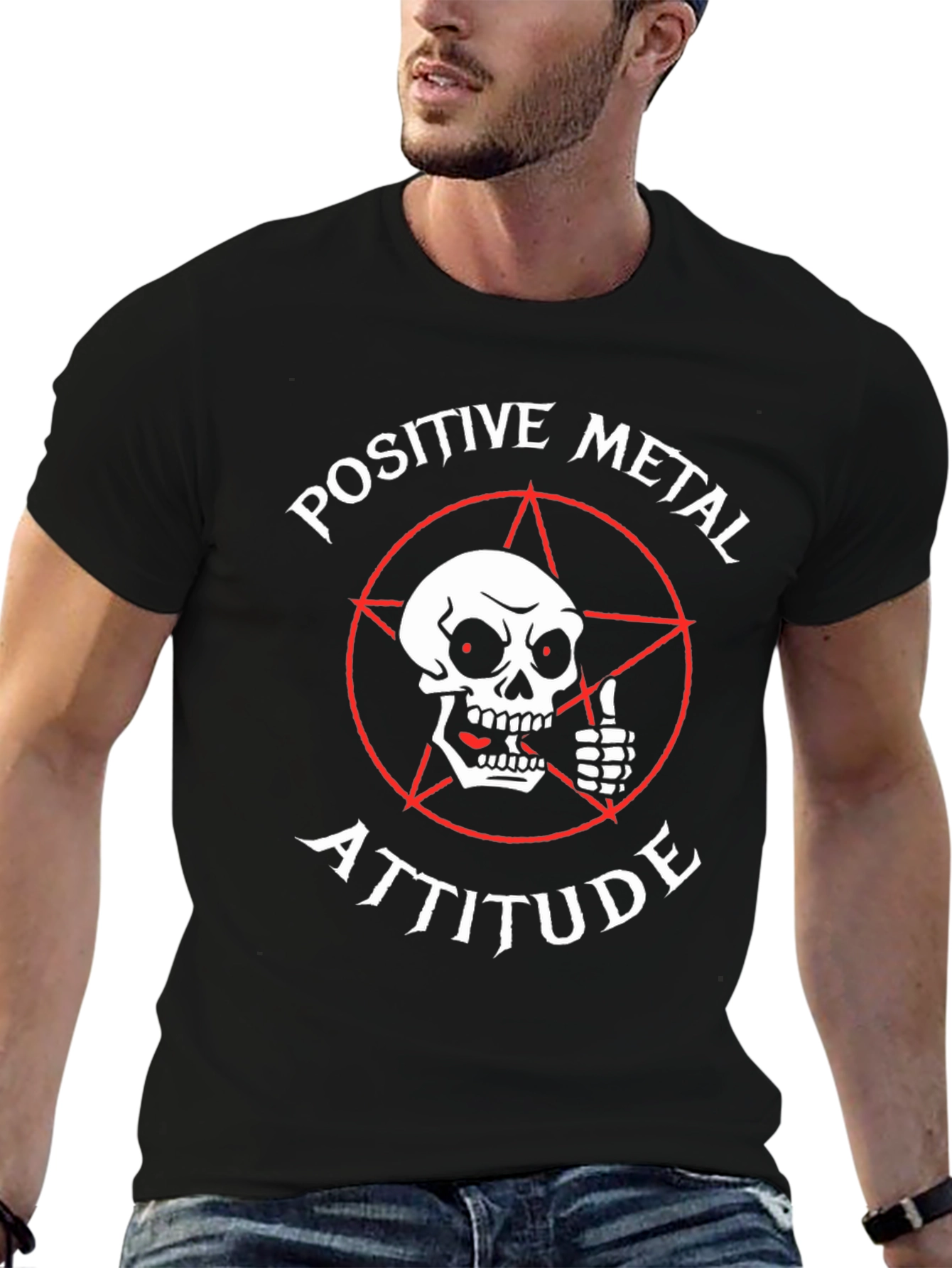 Positive Metal Attitude Graphic T-Shirt