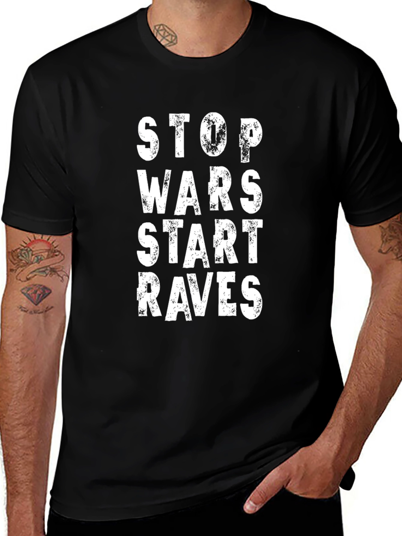 Stop Wars Start Raves Graphic Tee