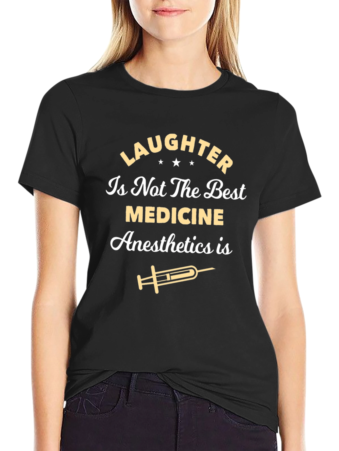 Humorous Anesthesia T-Shirt - Laughter Isnt Medicine