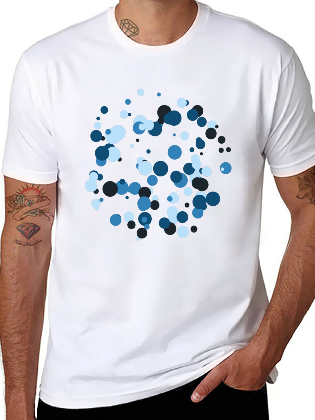 Cool Blue Bubble Tee - Modern Graphic Design