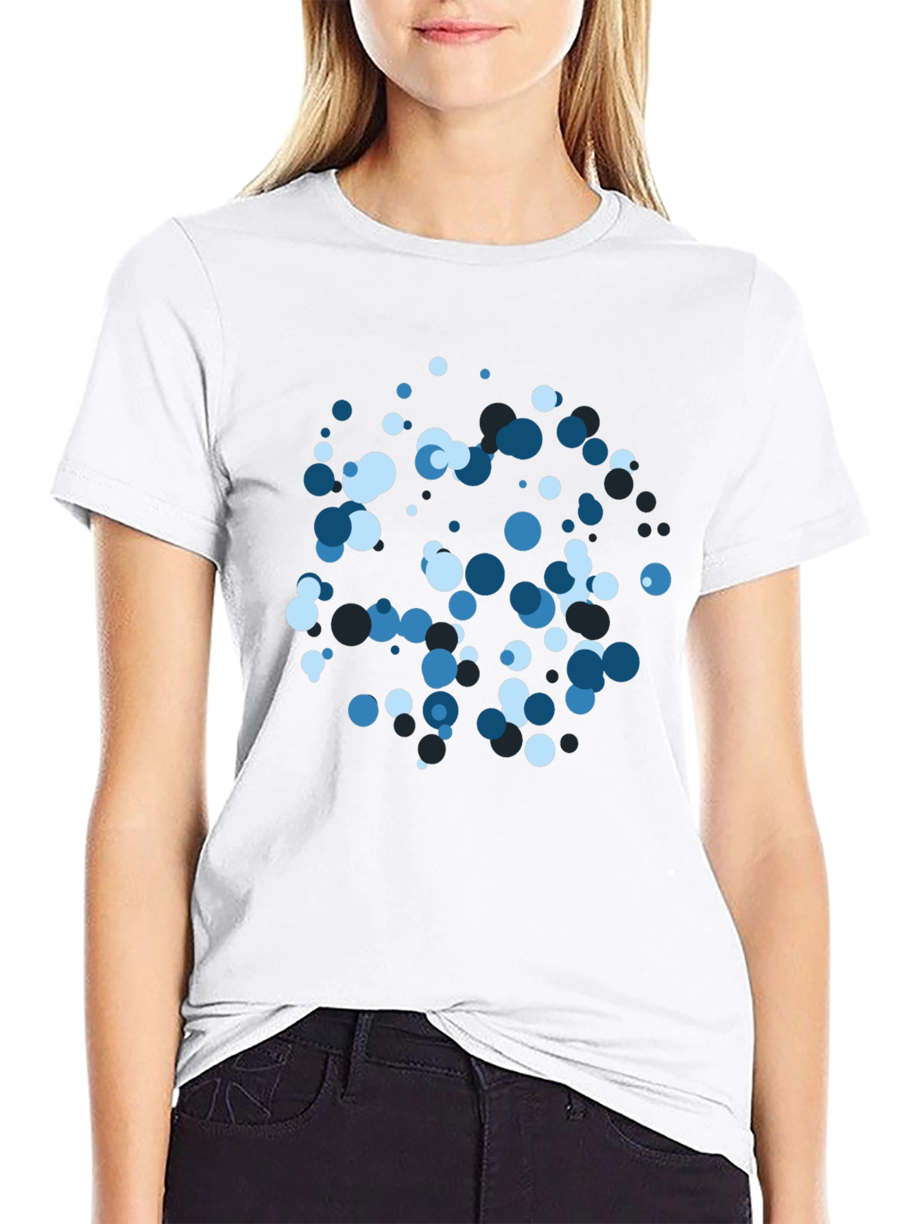 Cool Blue Bubble Tee - Modern Graphic Design