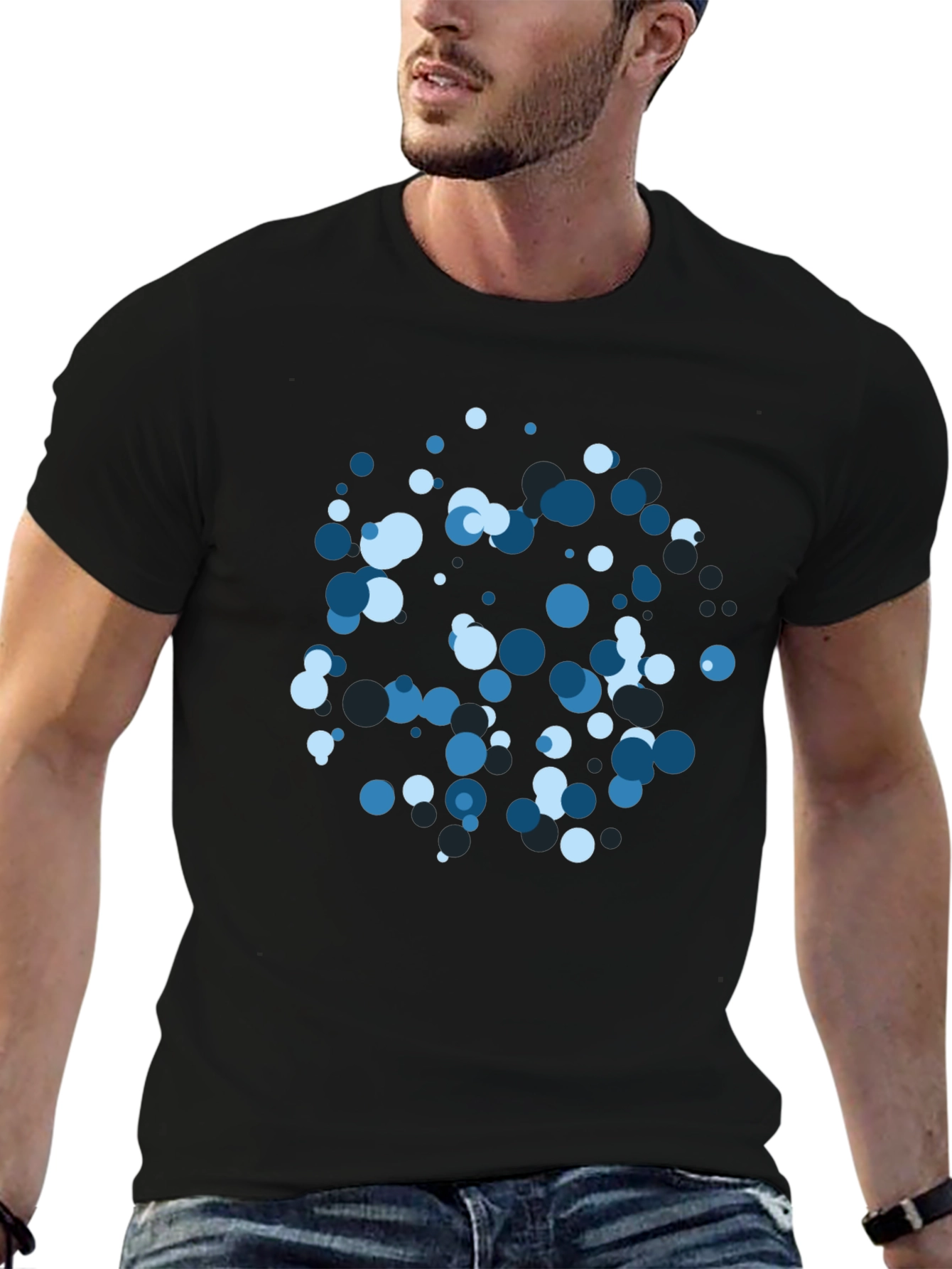 Cool Blue Bubble Tee - Modern Graphic Design
