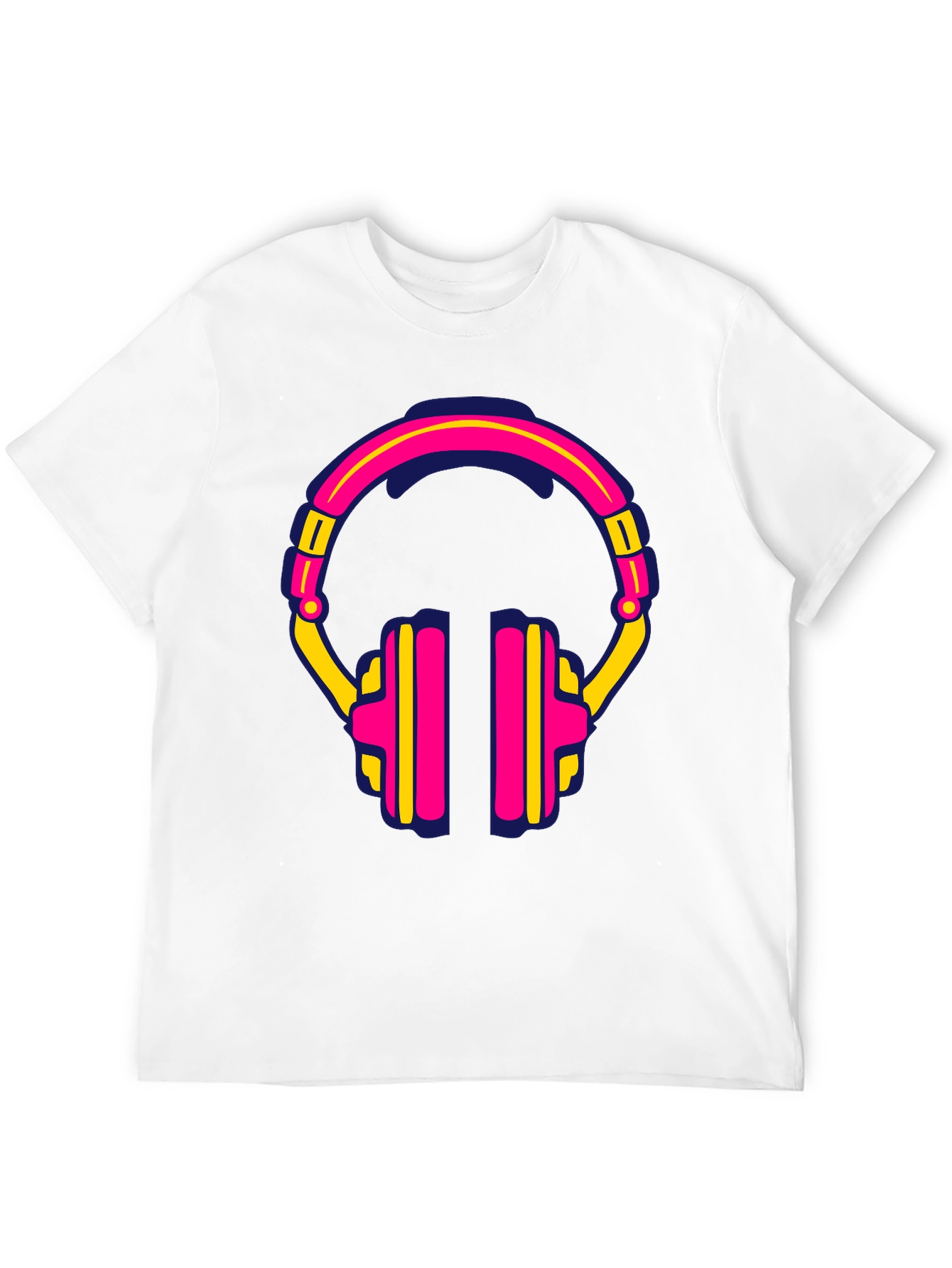 Retro Headphone Graphic Tee - Black