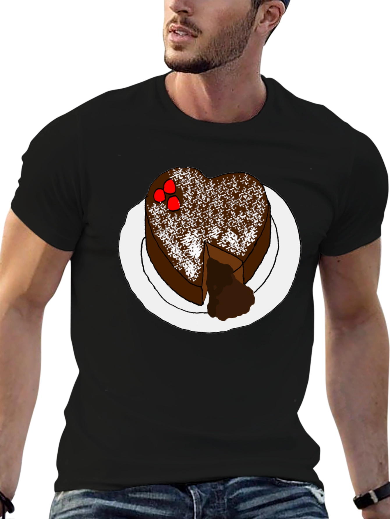 Heart Cake Graphic Tee - Sweet Treat Shirt