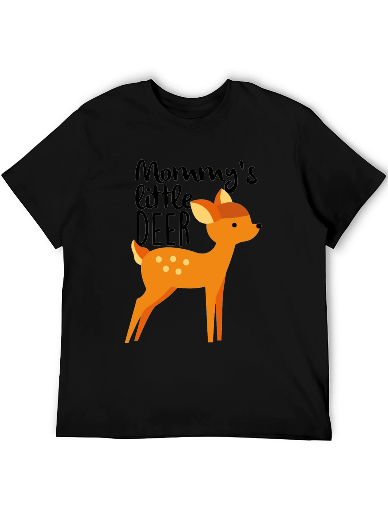 Mommys Little Deer Graphic Tee - Black