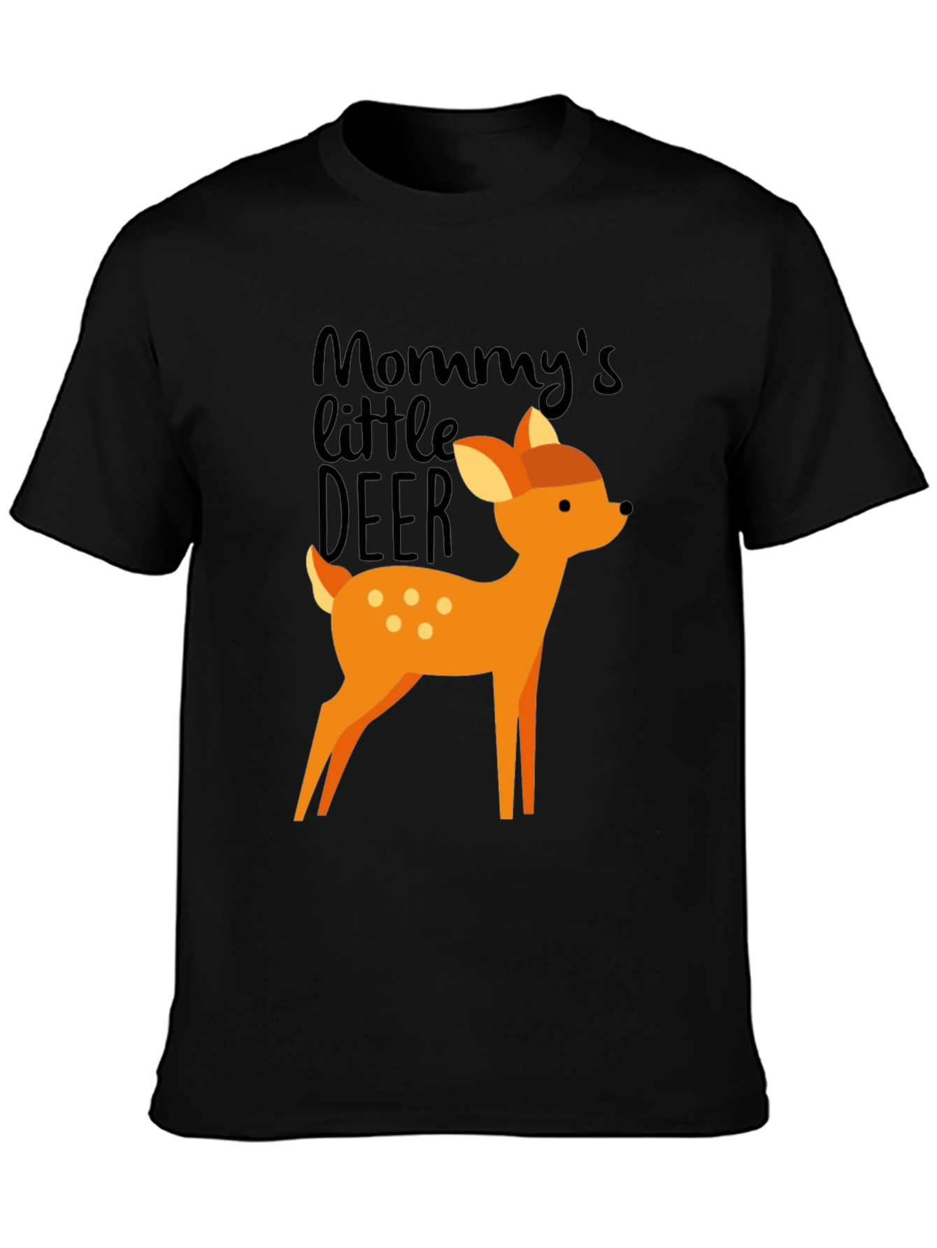 Mommys Little Deer Graphic Tee - Black