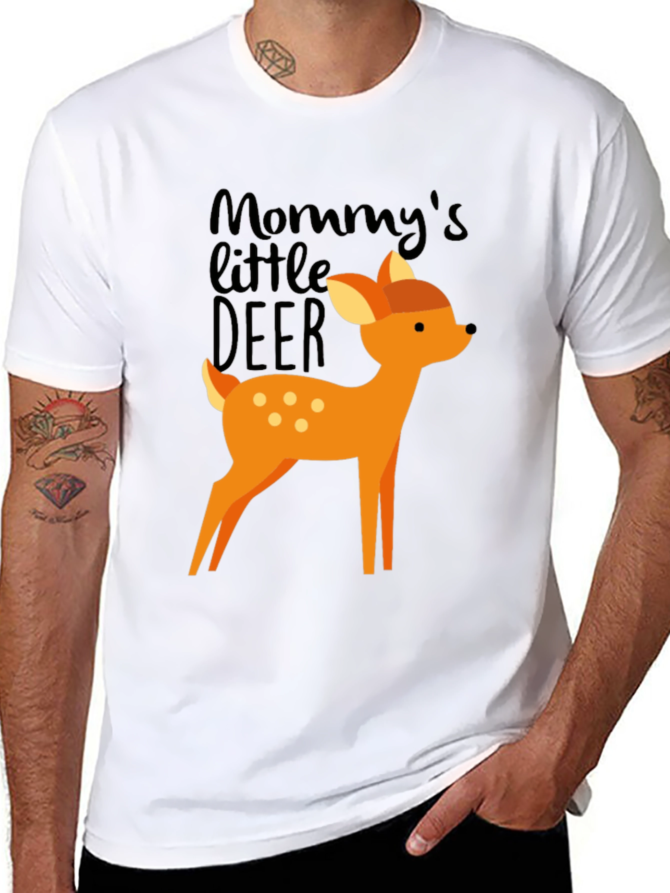 Mommys Little Deer Graphic Tee - Black