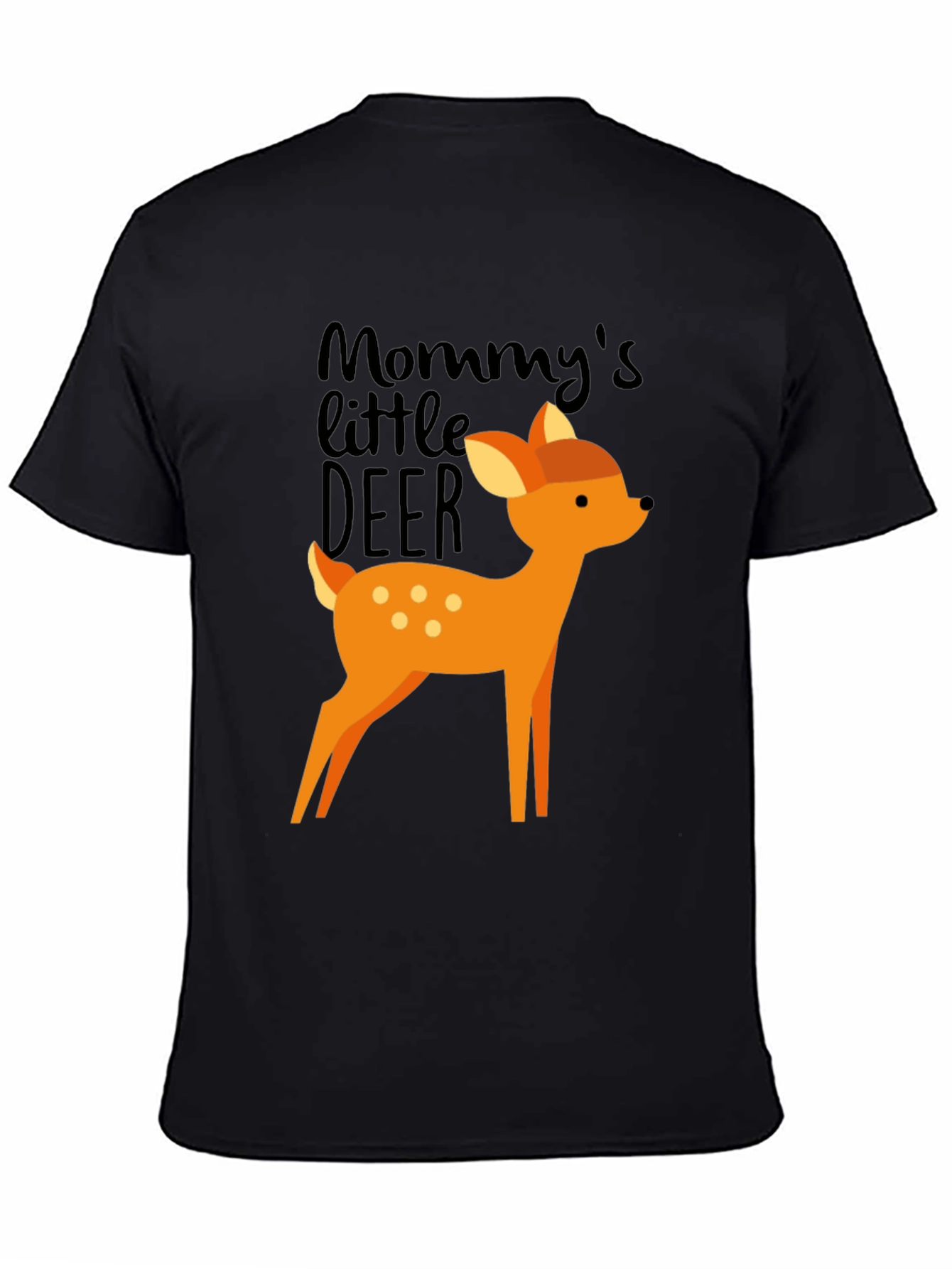 Mommys Little Deer Graphic Tee - Black