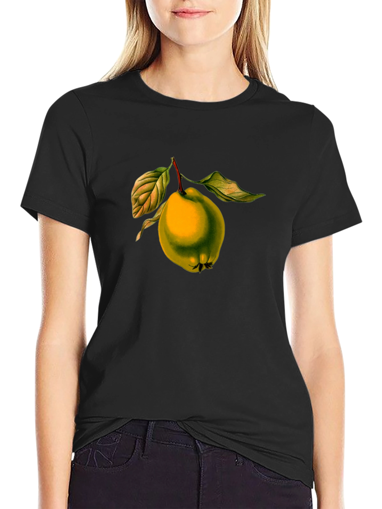Unique Quince Fruit Graphic T-Shirt