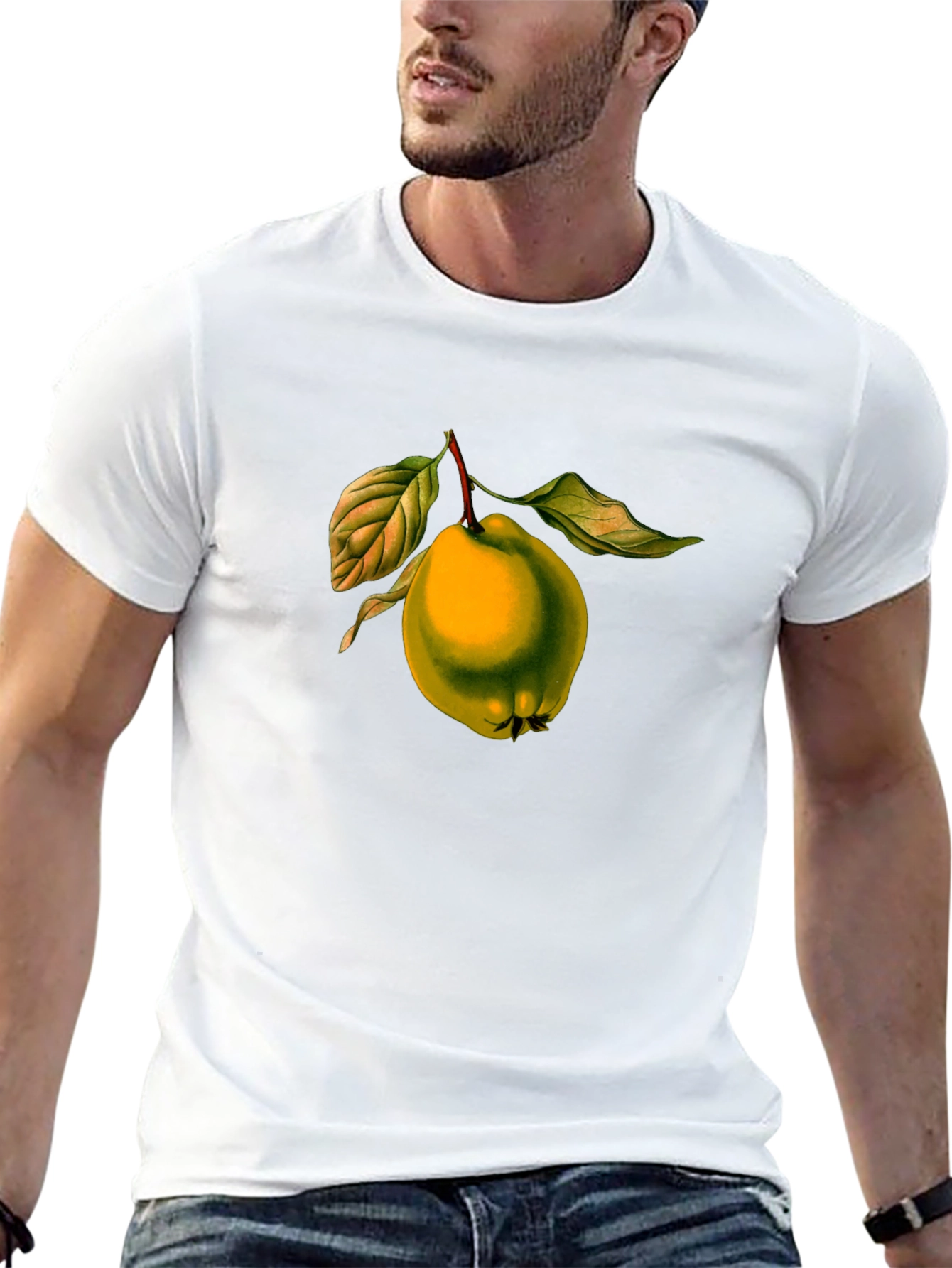 Unique Quince Fruit Graphic T-Shirt