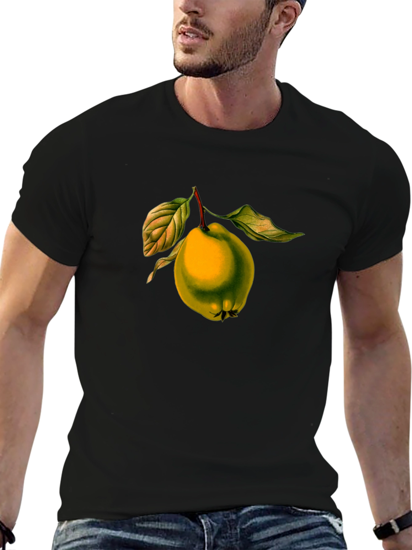 Unique Quince Fruit Graphic T-Shirt