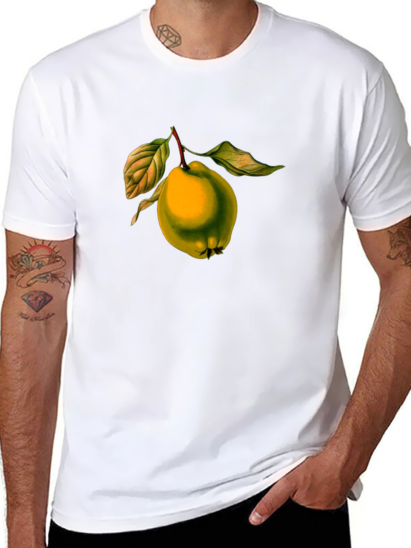 Unique Quince Fruit Graphic T-Shirt