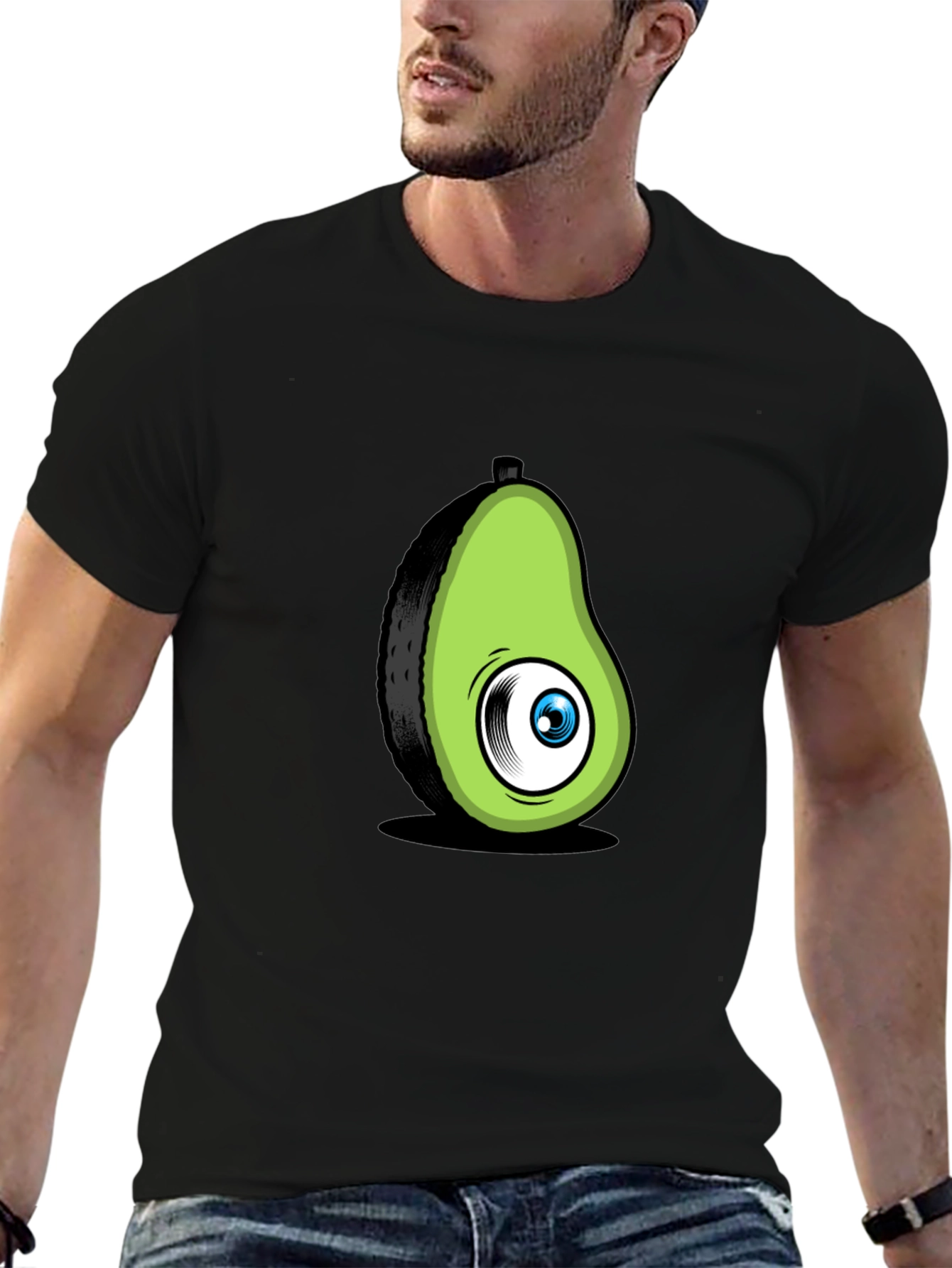 Avocado Eye Black T-Shirt Funny Graphic Tee