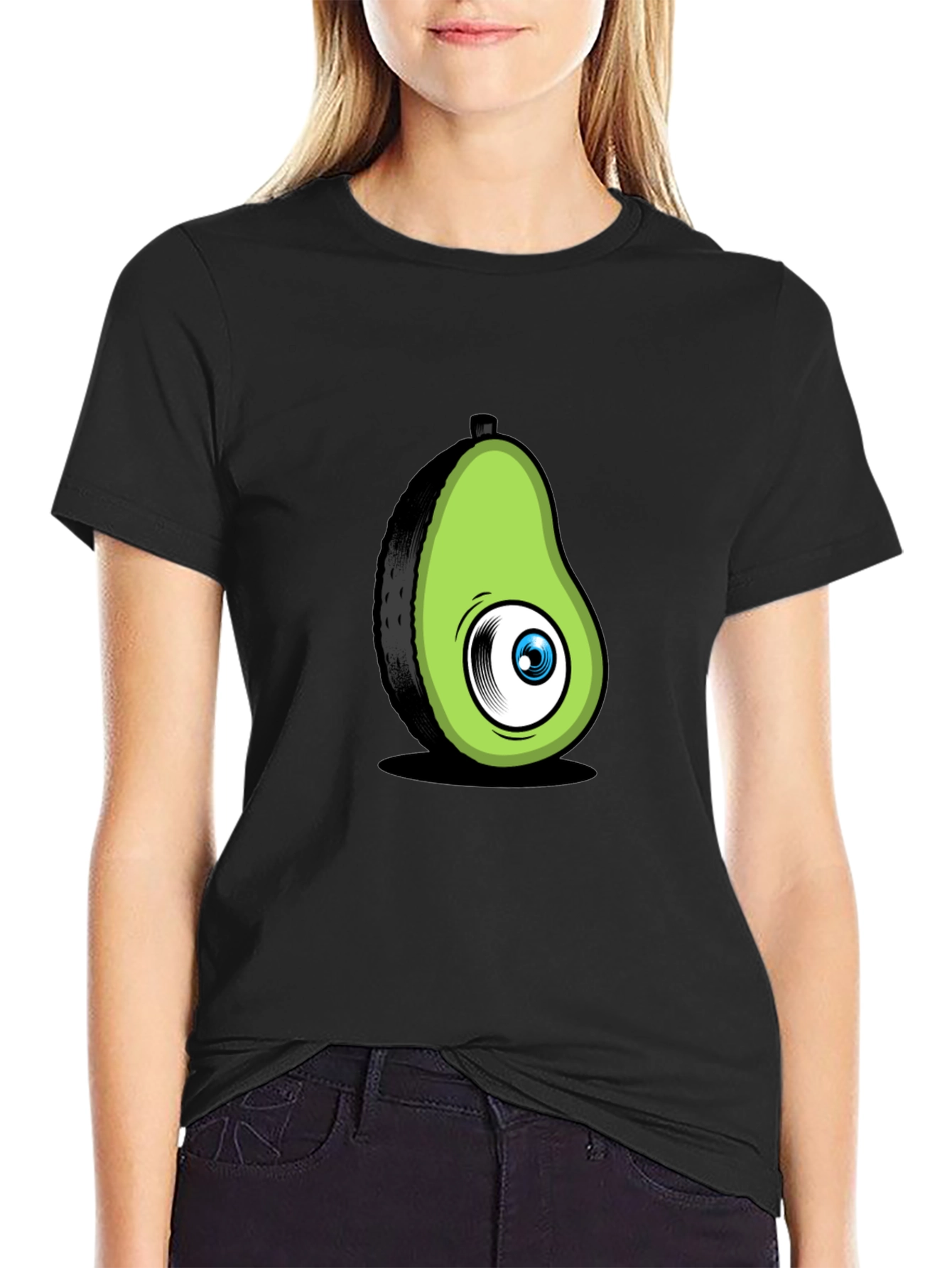 Avocado Eye Black T-Shirt Funny Graphic Tee