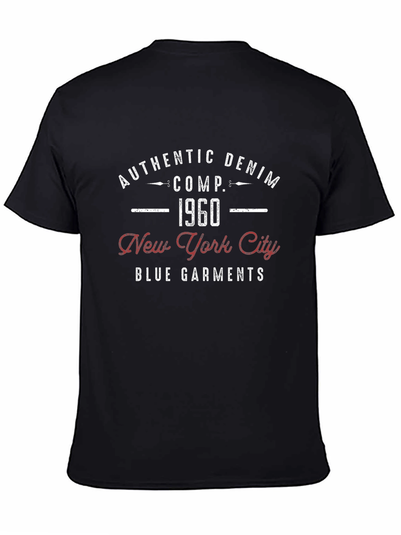 Authentic Denim 1960s Black Graphic T-Shirt