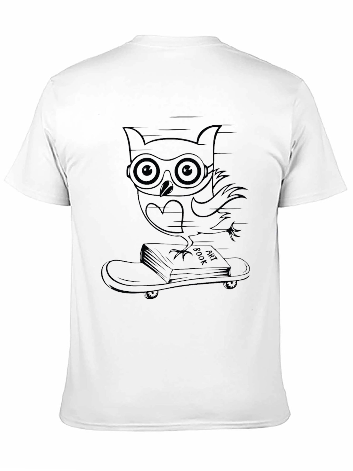 Cool Owl Skateboarder Tee - Black Graphic T-Shirt