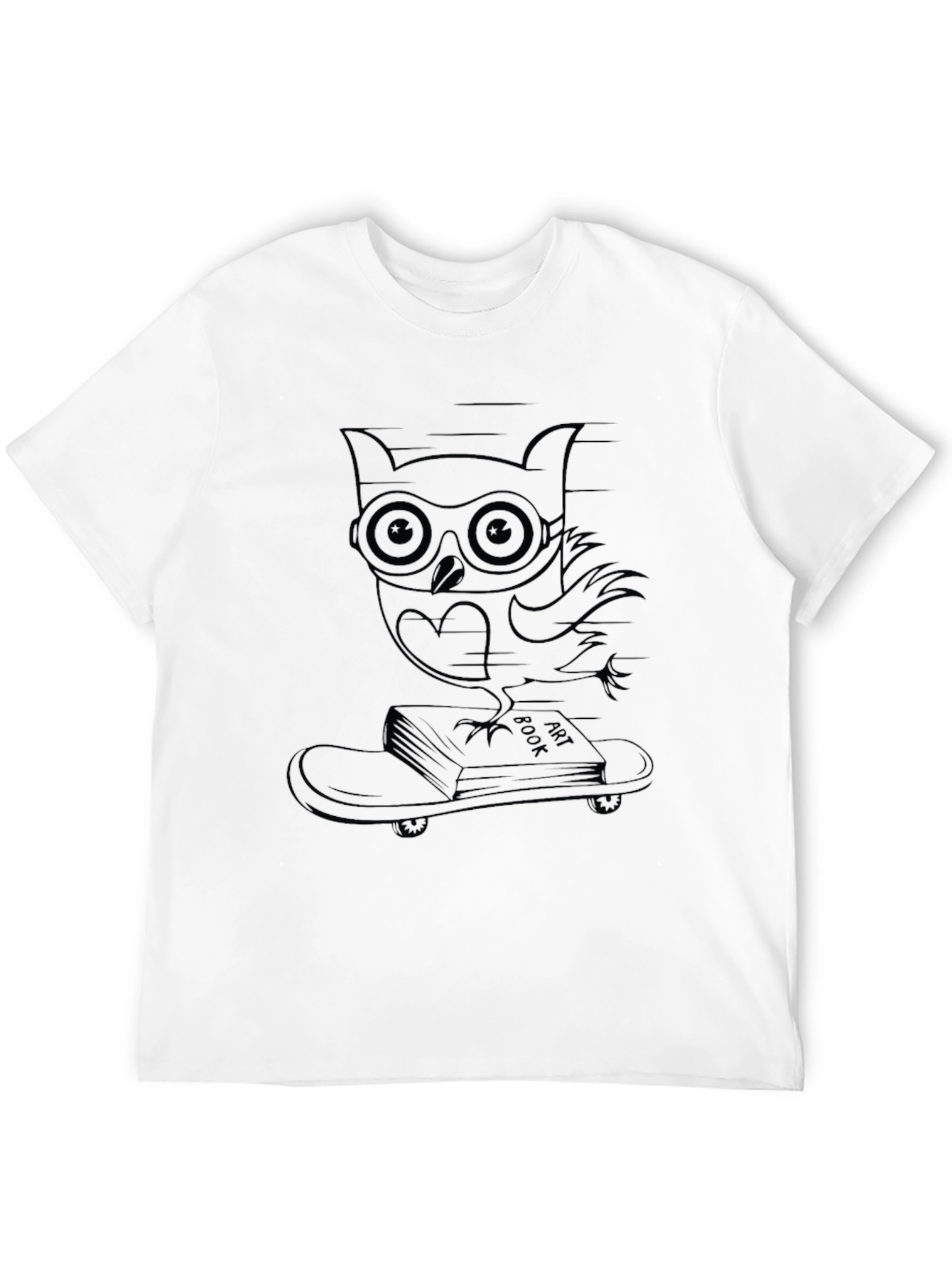 Cool Owl Skateboarder Tee - Black Graphic T-Shirt