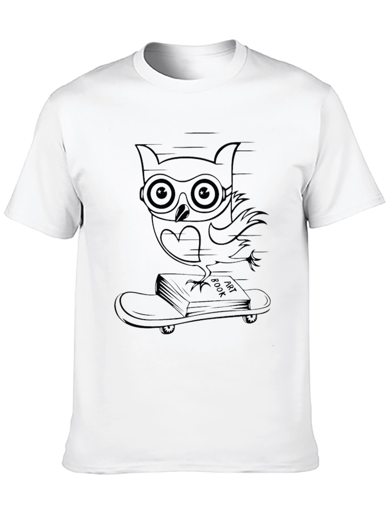 Cool Owl Skateboarder Tee - Black Graphic T-Shirt