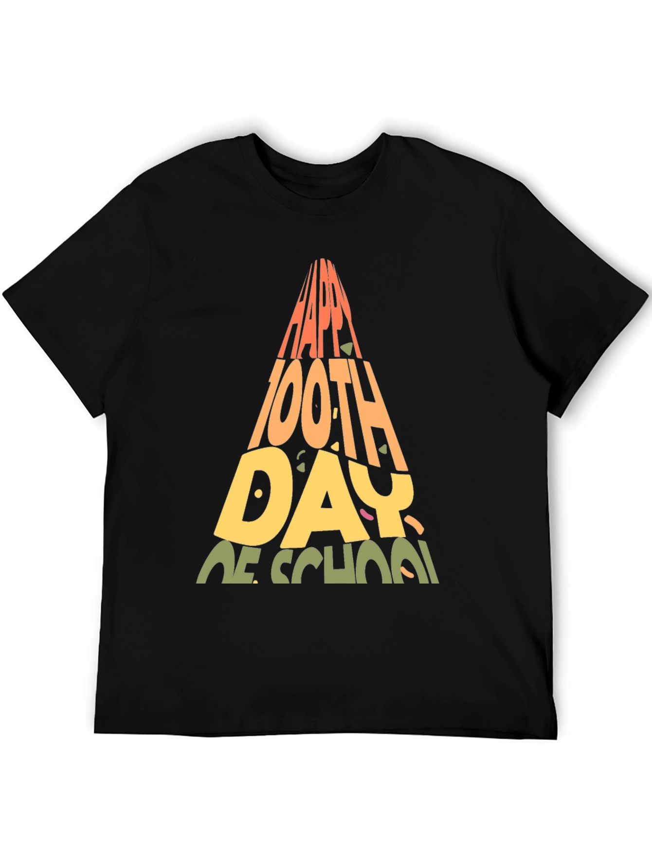 Happy 100th Day of School Black T-Shirt