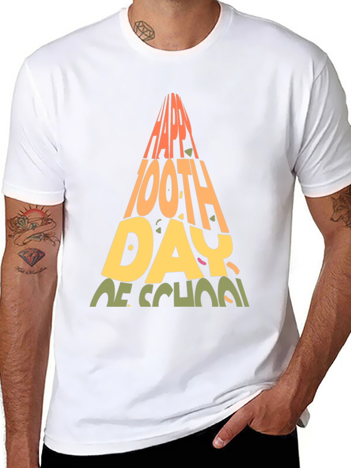 Happy 100th Day of School Black T-Shirt