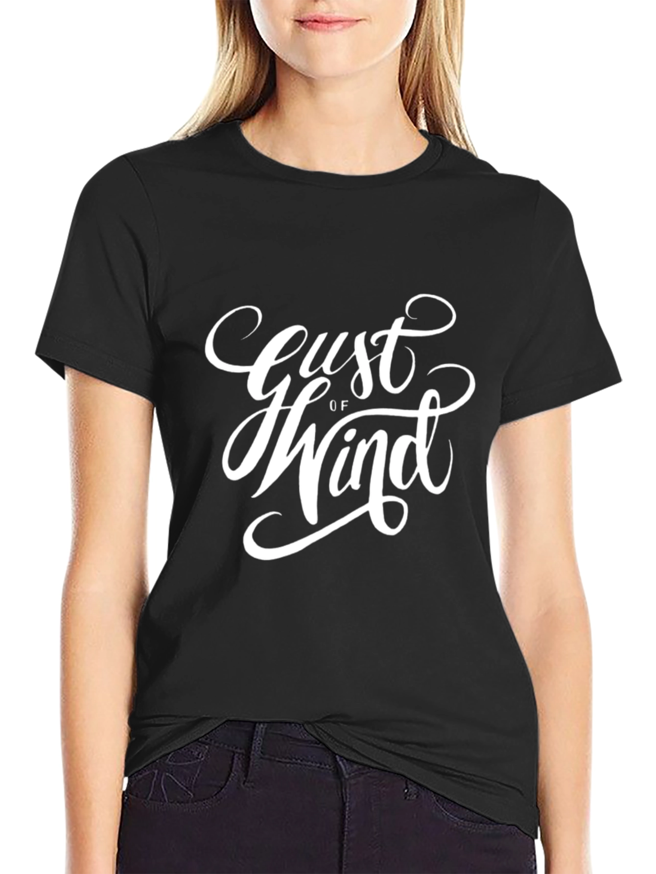 Gust of Wind Graphic T-Shirt - Black