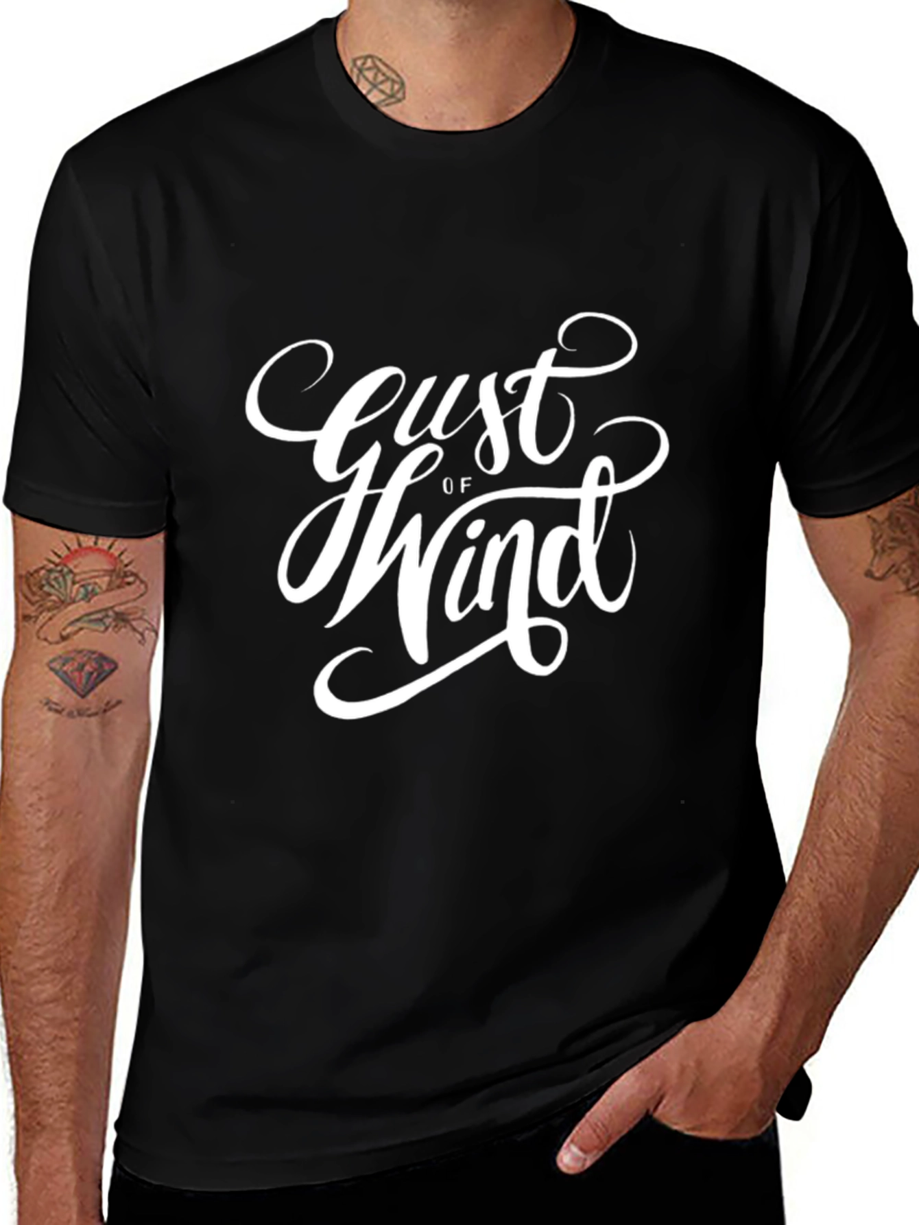 Gust of Wind Graphic T-Shirt - Black