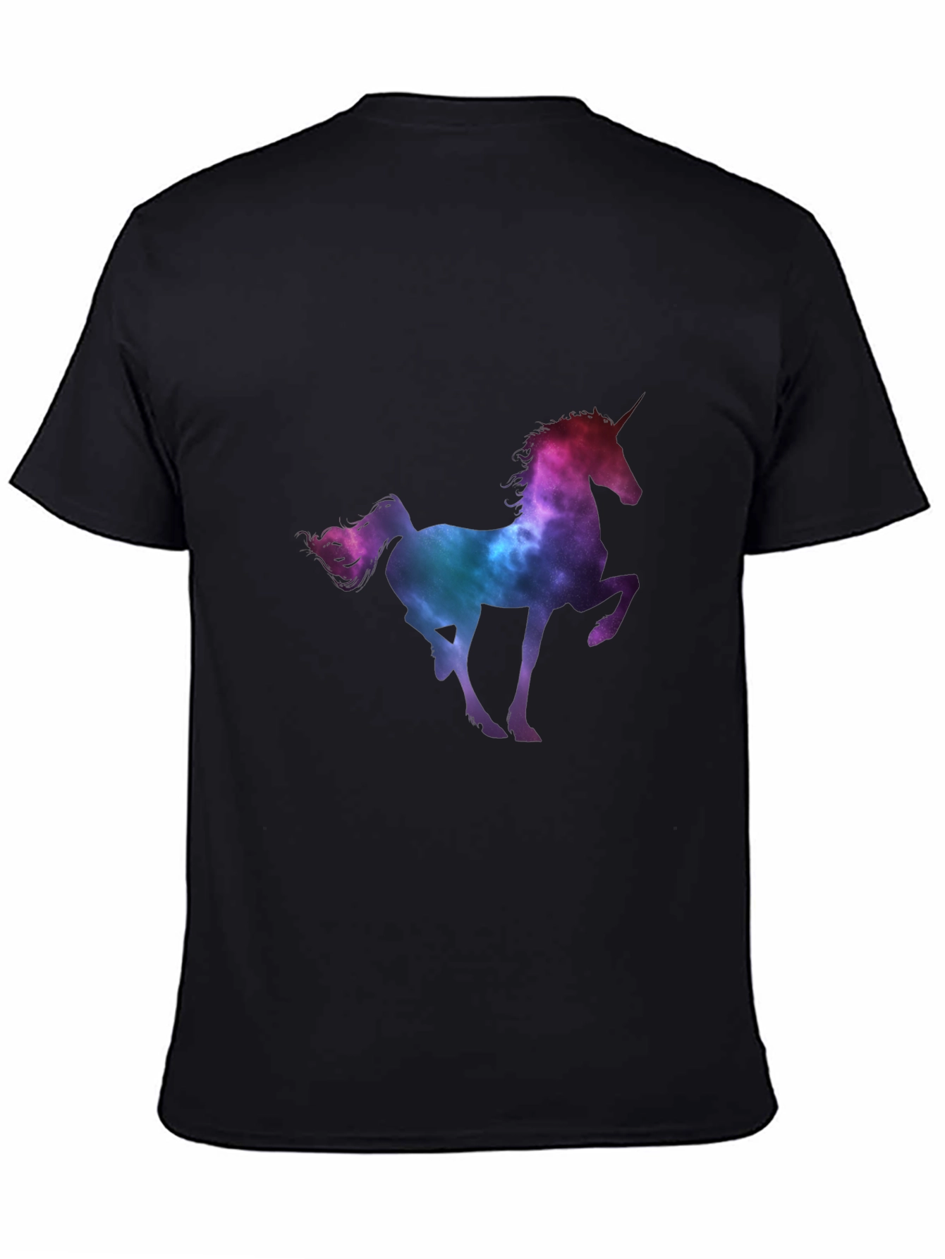 Unicorn Galaxy Mens Black Graphic Tee