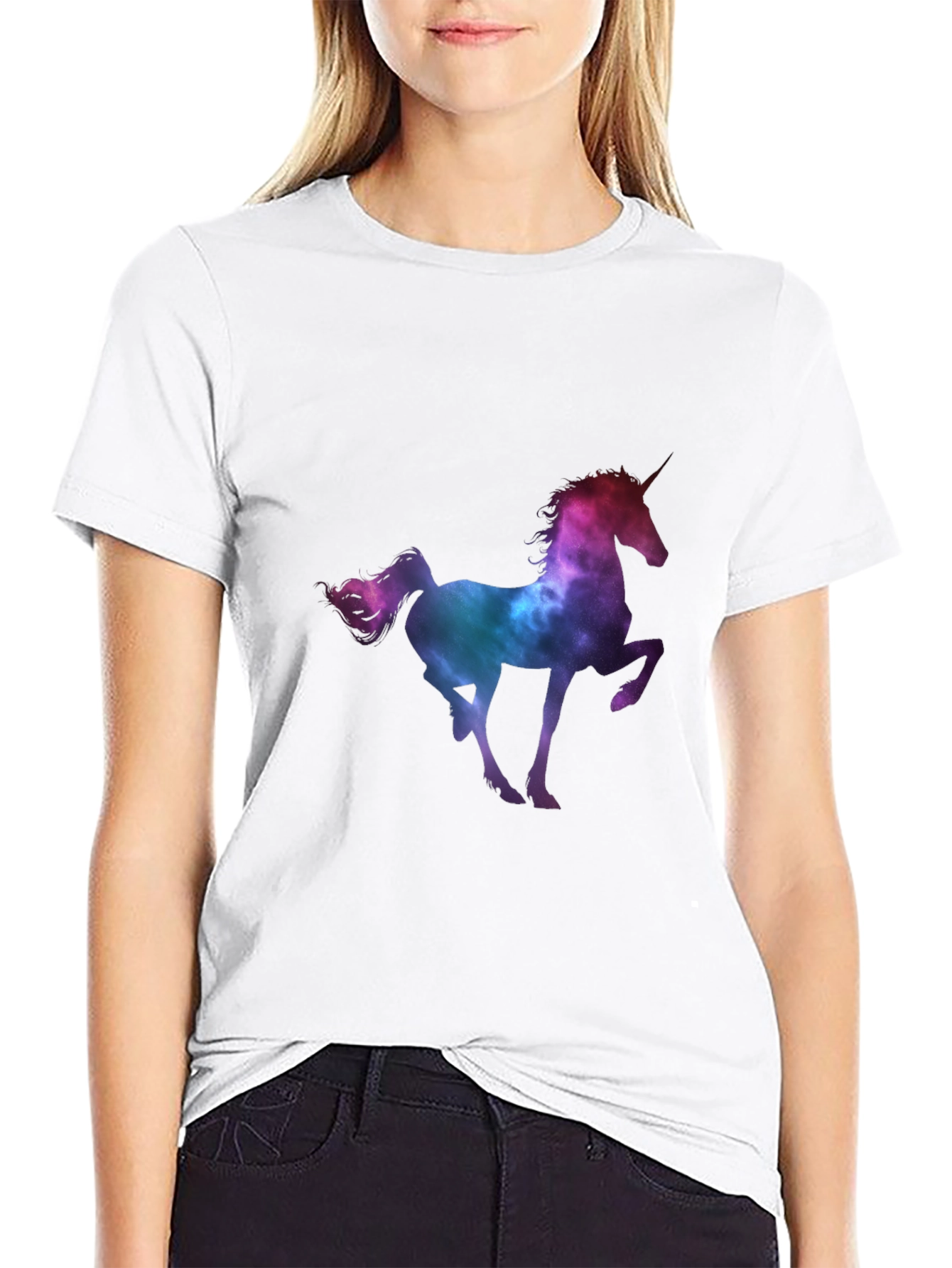 Unicorn Galaxy Mens Black Graphic Tee