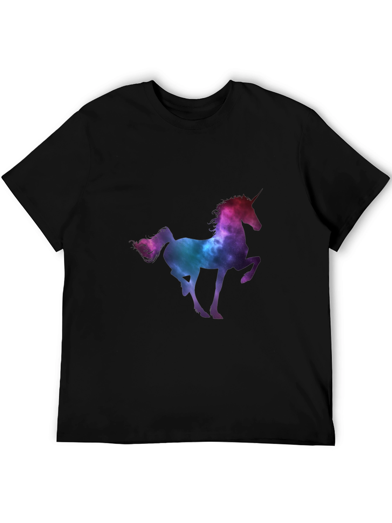 Unicorn Galaxy Mens Black Graphic Tee