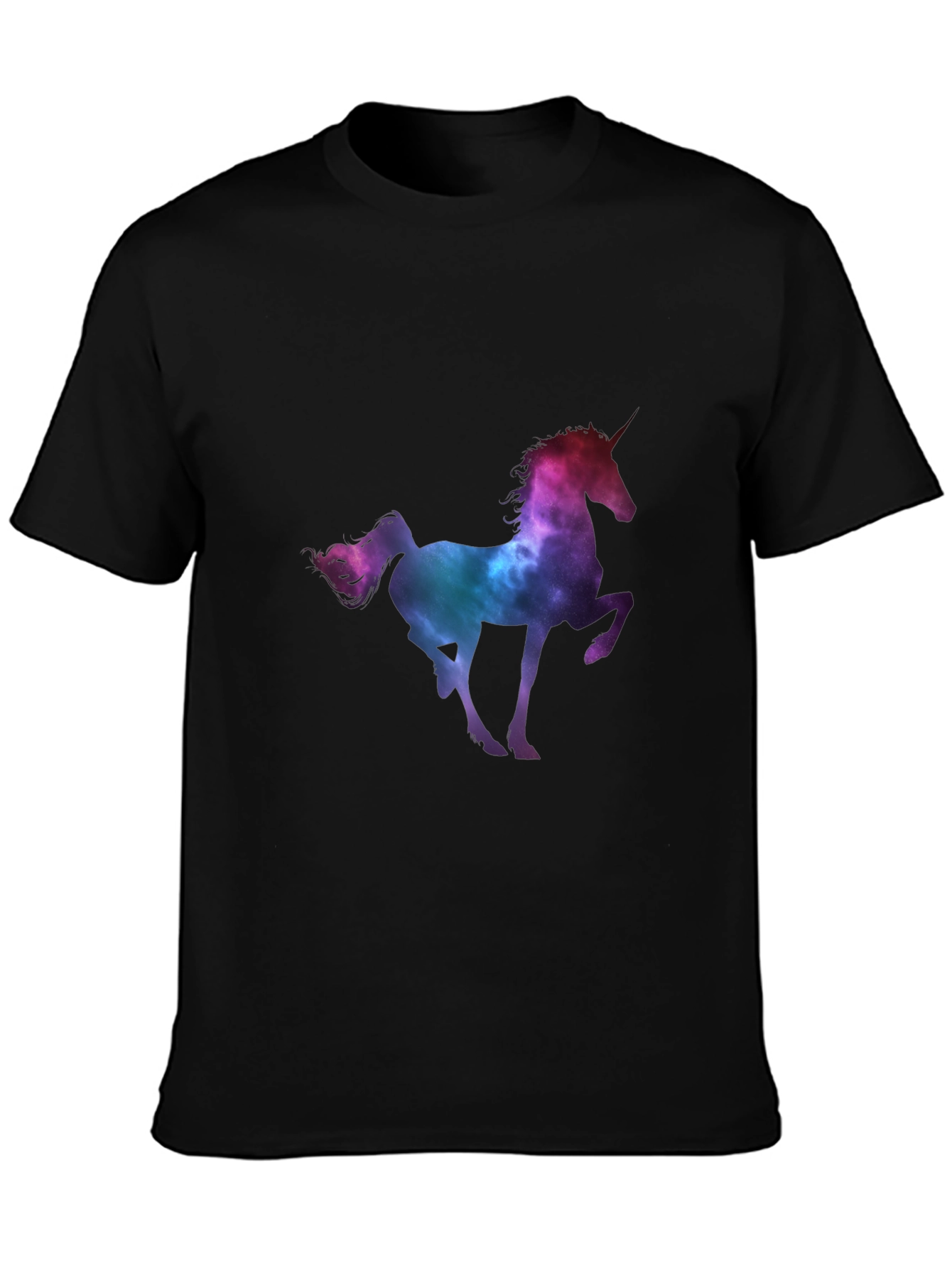Unicorn Galaxy Mens Black Graphic Tee
