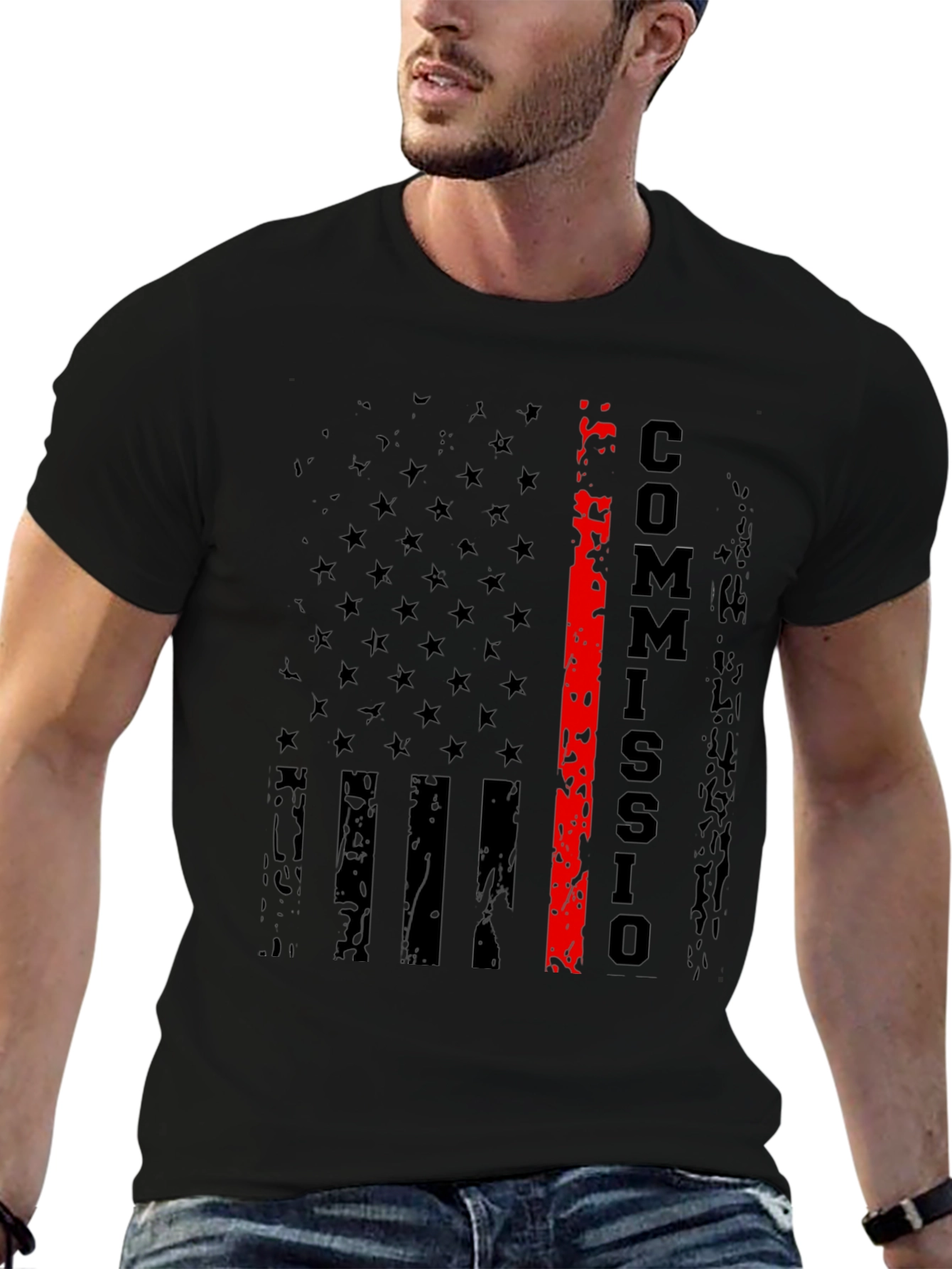 Commission T-Shirt - Distressed US Flag