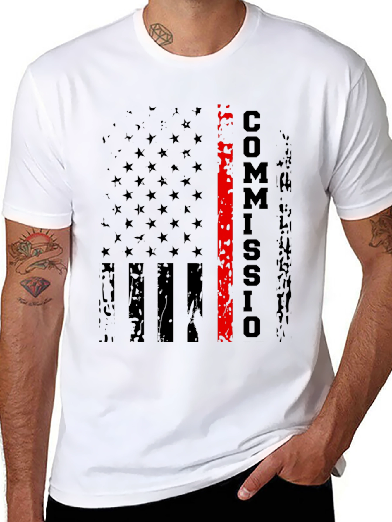 Commission T-Shirt - Distressed US Flag
