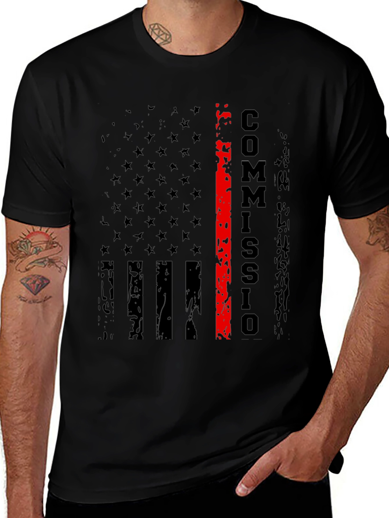 Commission T-Shirt - Distressed US Flag