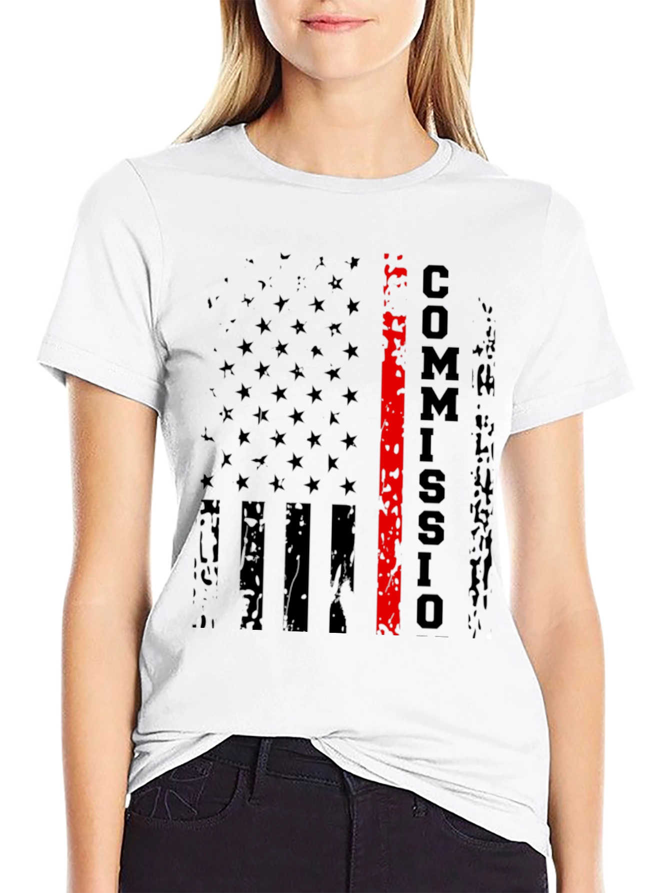 Commission T-Shirt - Distressed US Flag
