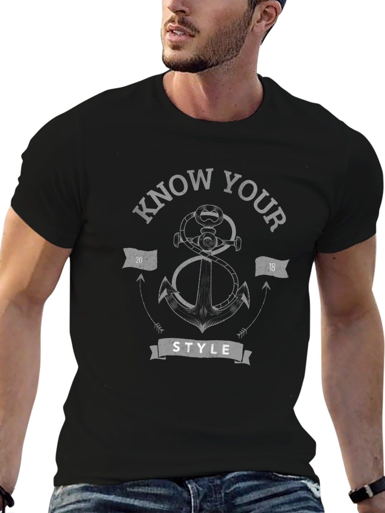 Know Your Style Anchor Graphic Tee - Black
