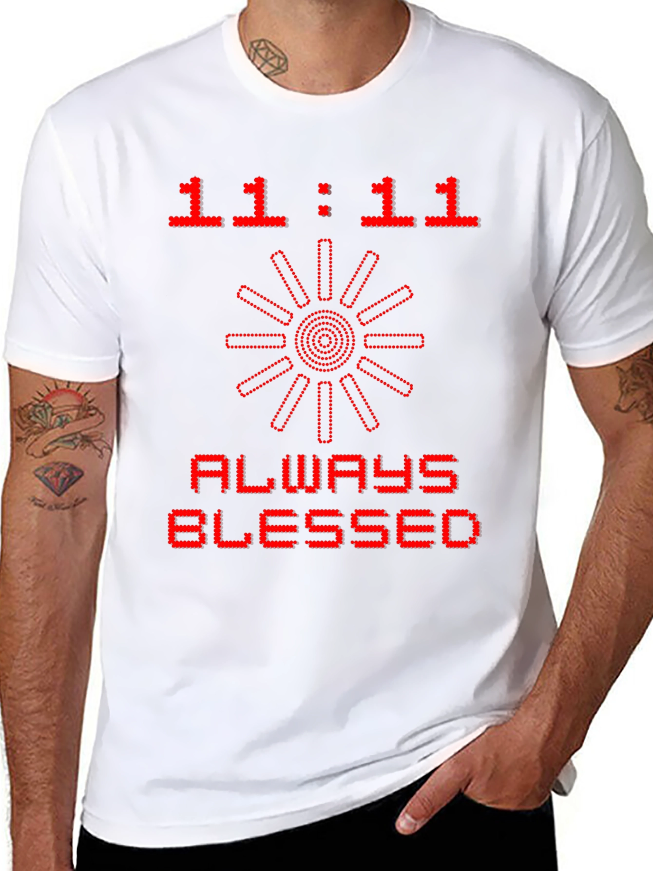 11:11 Always Blessed Graphic Tee - Black
