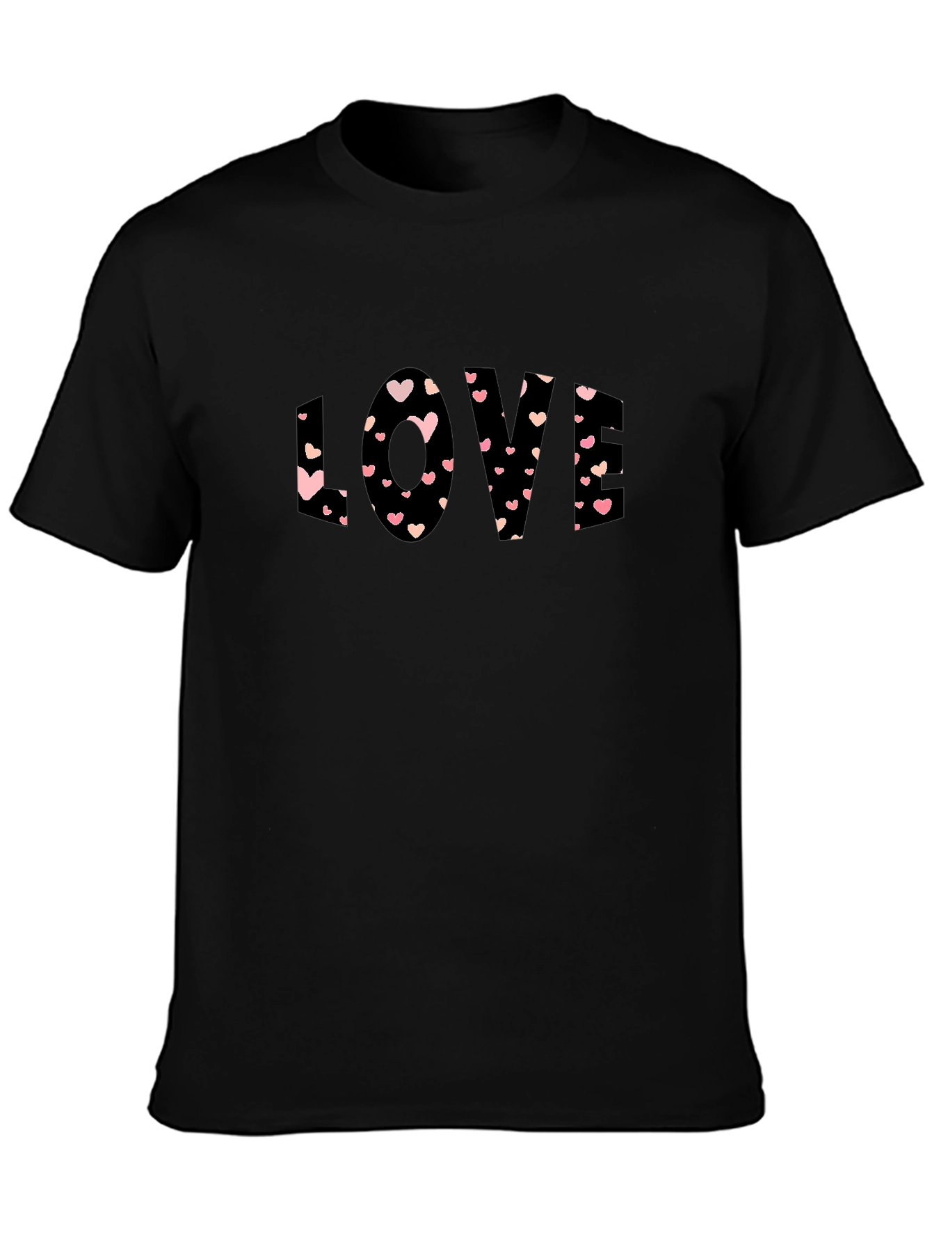 Love Heart Graphic Tee - Black Casual Shirt