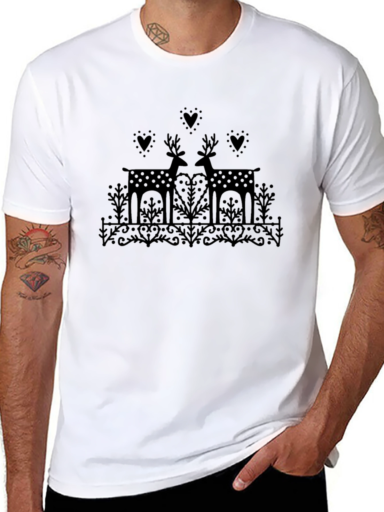 Black Deer Silhouette Graphic Tee
