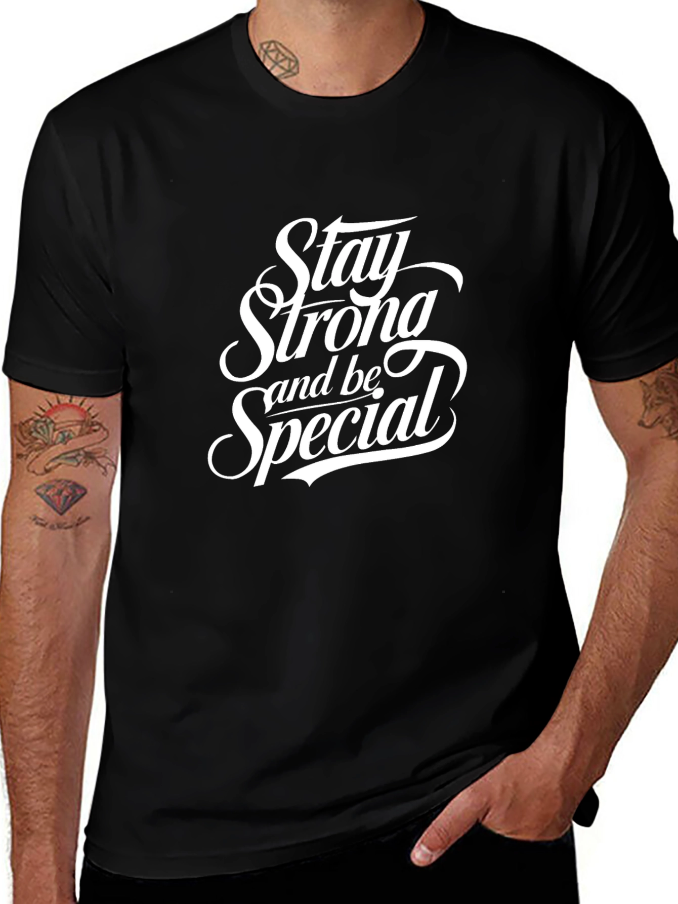 Stay Strong and Be Special Black Tee
