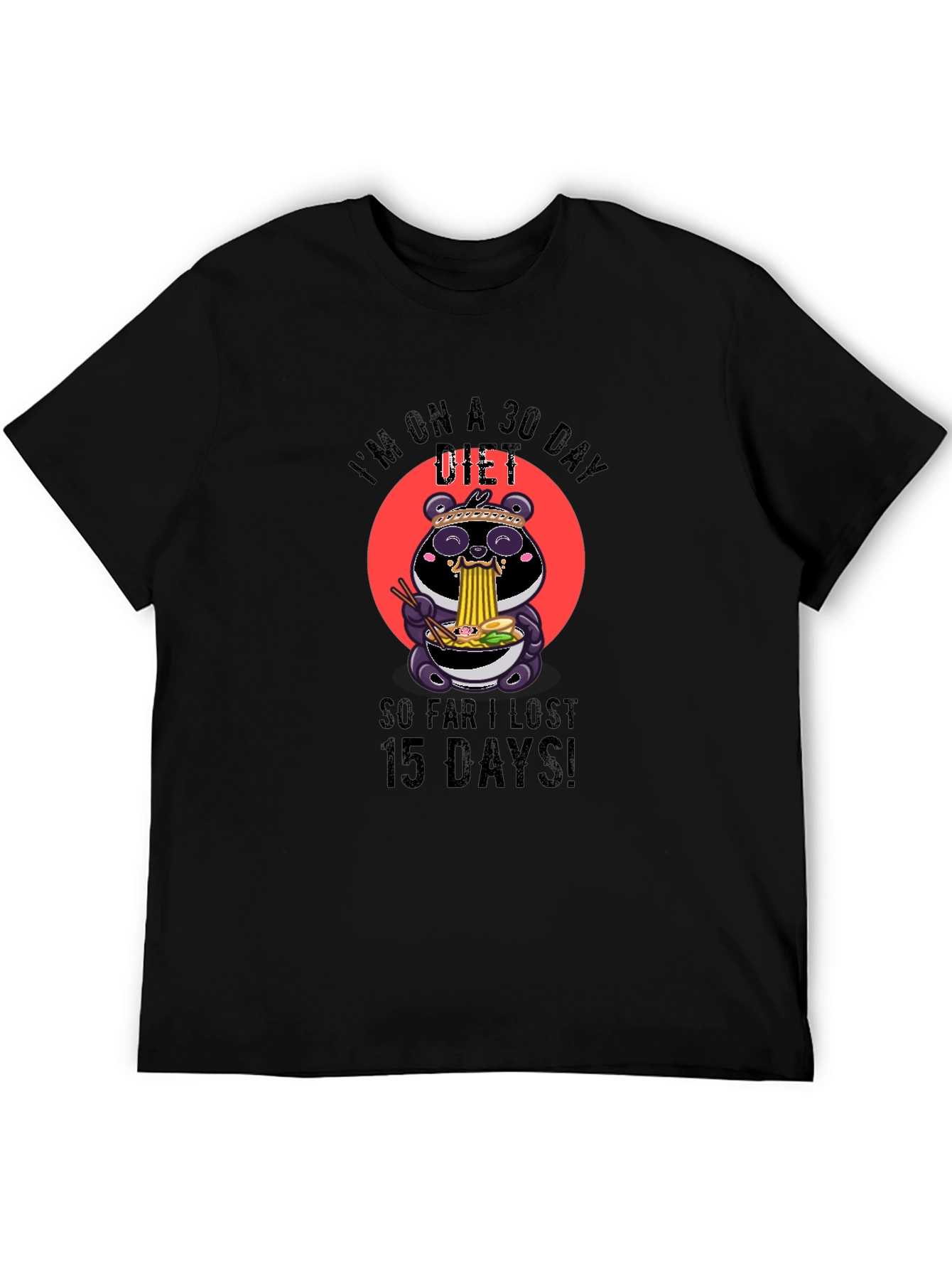 Funny Diet T-Shirt - Panda Ramen Design