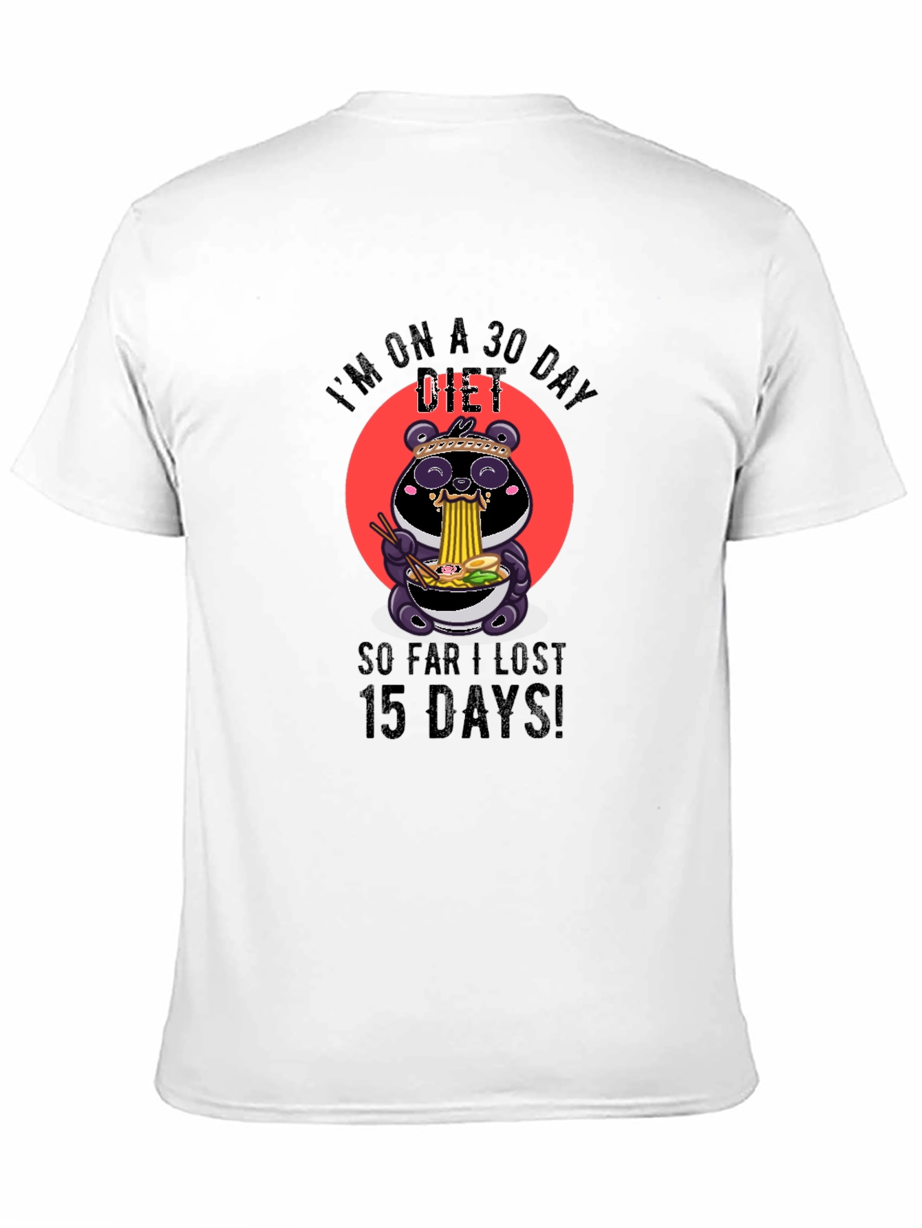 Funny Diet T-Shirt - Panda Ramen Design