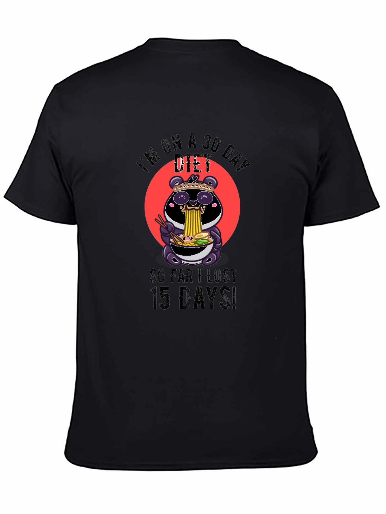 Funny Diet T-Shirt - Panda Ramen Design