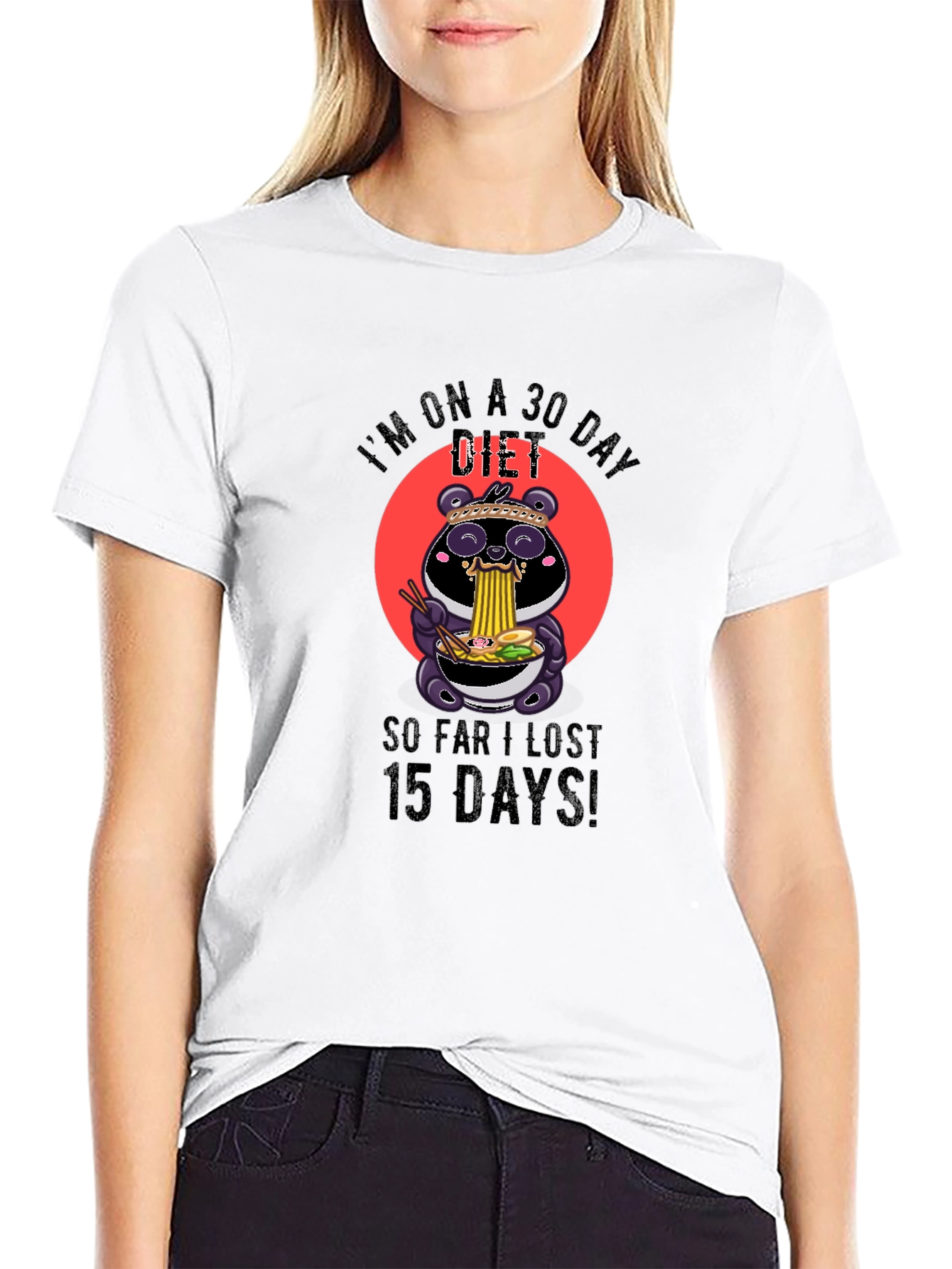Funny Diet T-Shirt - Panda Ramen Design